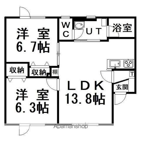 メゾンKRⅡ(2LDK/1階)の間取り写真