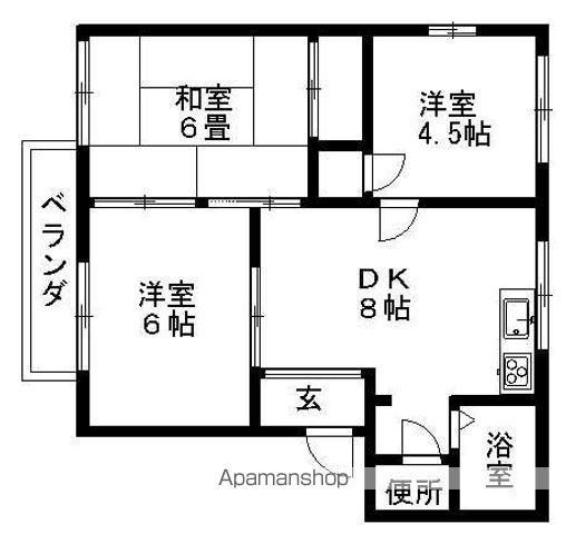 ハイツサンシャインA(3DK/2階)の間取り写真