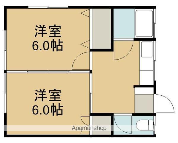 コーポ渋田(2DK/2階)の間取り写真