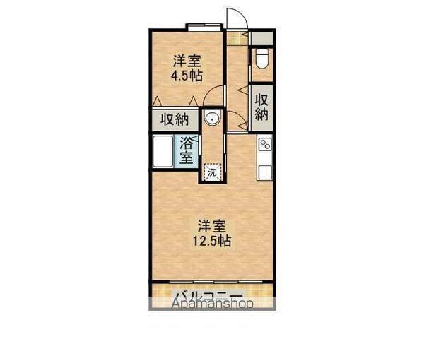 PRECIO金田(1LDK/1階)の間取り写真