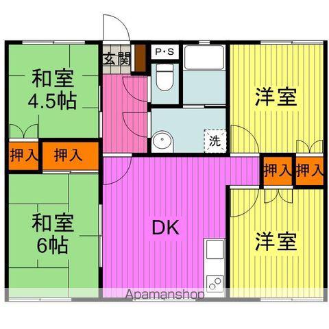 美和ハイツ(4DK/3階)の間取り写真