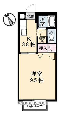 クリスタル(1K/1階)の間取り写真