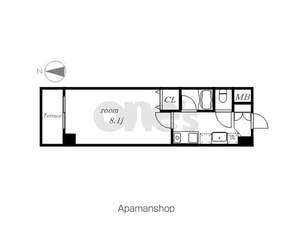 ヒルズ新栄3号館(1K/3階)の間取り写真
