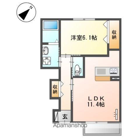 E-フォレスト(1LDK/1階)の間取り写真