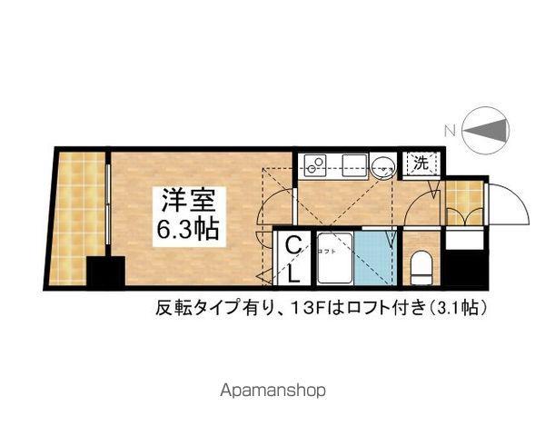 プレサンス大須観音駅前サクシード(1K/8階)の間取り写真