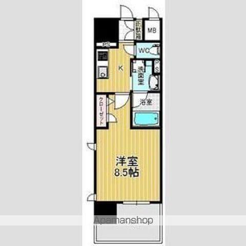 セレニティー大須(1K/8階)の間取り写真