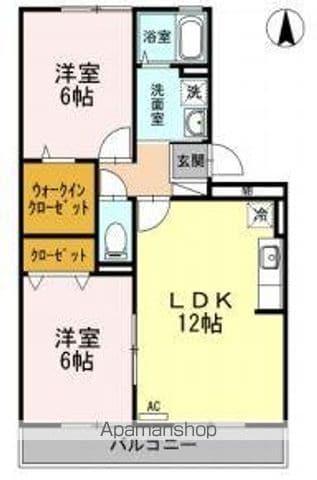 ビッグベアハイツⅡ(2LDK/2階)の間取り写真
