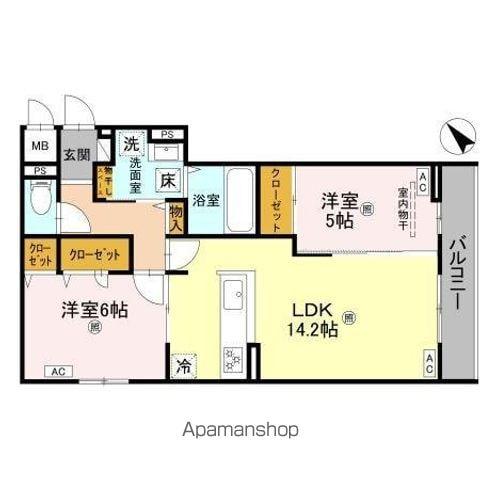 アルタメゾン東雲(2LDK/1階)の間取り写真