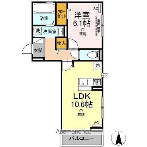 瀬戸内ハウジングⅤ(1LDK/2階)の間取り写真
