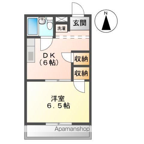 エルハイムユー(1DK/2階)の間取り写真
