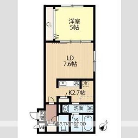 MOKU CHITOSE(1LDK/3階)の間取り写真