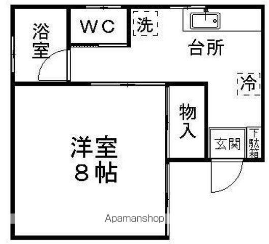 レジェンド山の寺(1K/1階)の間取り写真
