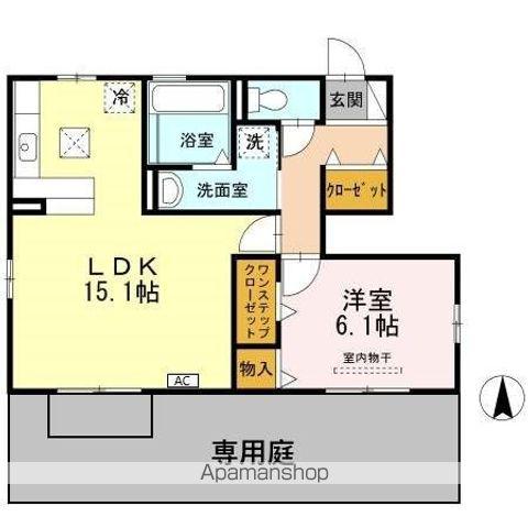 D-ROOM琴塚A(1LDK/1階)の間取り写真