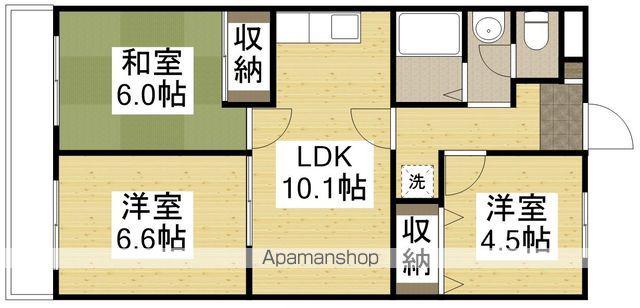 ヌーベル犬飼A(3LDK/3階)の間取り写真