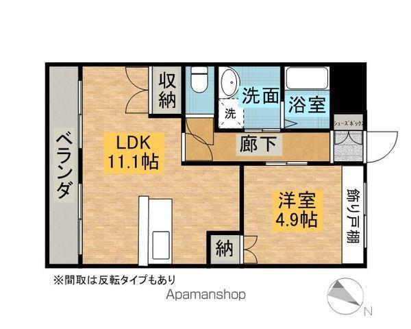 グランディール新栄町(1LDK/1階)の間取り写真