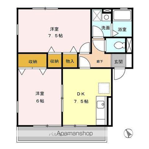 ディアコート(2DK/2階)の間取り写真