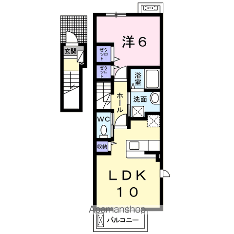 アストロ(1LDK/2階)の間取り写真
