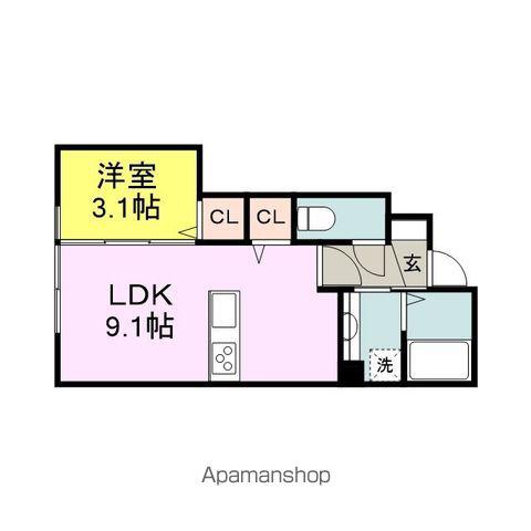 JS STAGEⅡ(1LDK/1階)の間取り写真