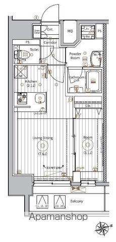 メイクスWアート浅間町(1LDK/14階)の間取り写真