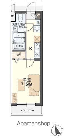 プラセール高橋(1K/1階)の間取り写真