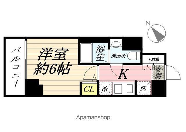 SHOKEN RESIDENCE横浜鶴見Ⅳ(1K/9階)の間取り写真