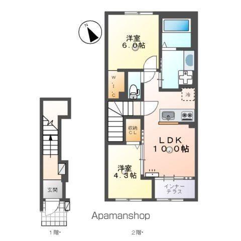 アジャート(2LDK/2階)の間取り写真