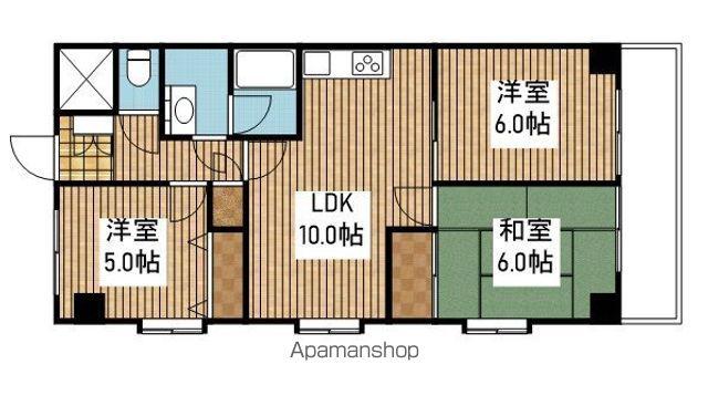 ホポロ東万代(3LDK/3階)の間取り写真