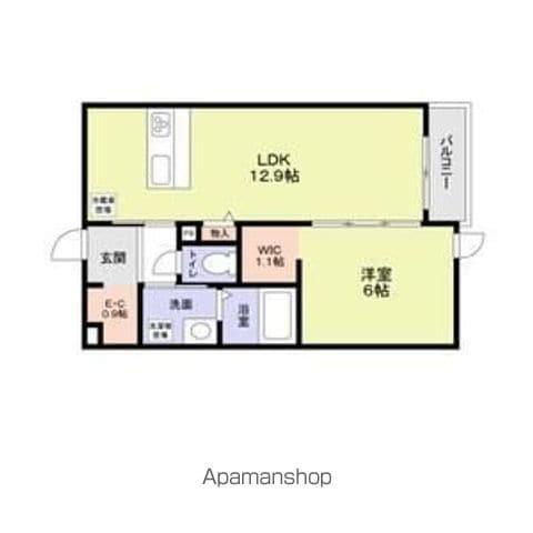 ヒンメルブラウ 野方(1LDK/1階)の間取り写真