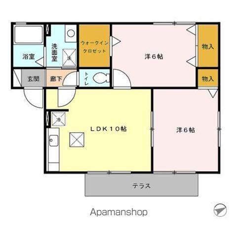 ヴィブレ花見(2LDK/1階)の間取り写真