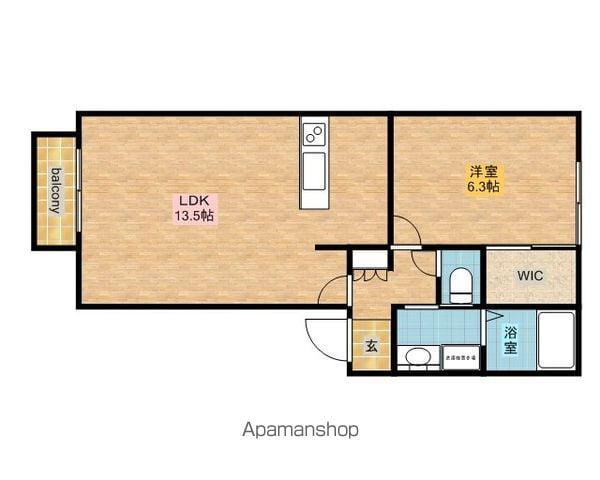 グランディス(1LDK/1階)の間取り写真