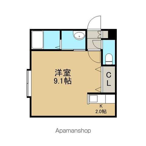 ボヌール(1K/1階)の間取り写真