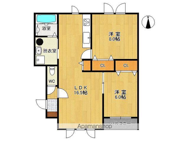 カーサ・アヴェニール(2LDK/2階)の間取り写真