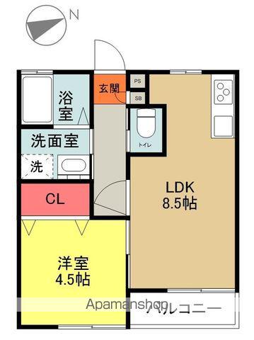 VERITE(1LDK/1階)の間取り写真