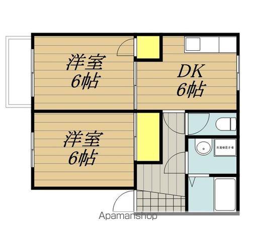 フレグランスアップルB(2DK/2階)の間取り写真