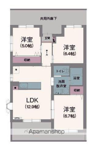 エクセルシオール(3LDK/3階)の間取り写真