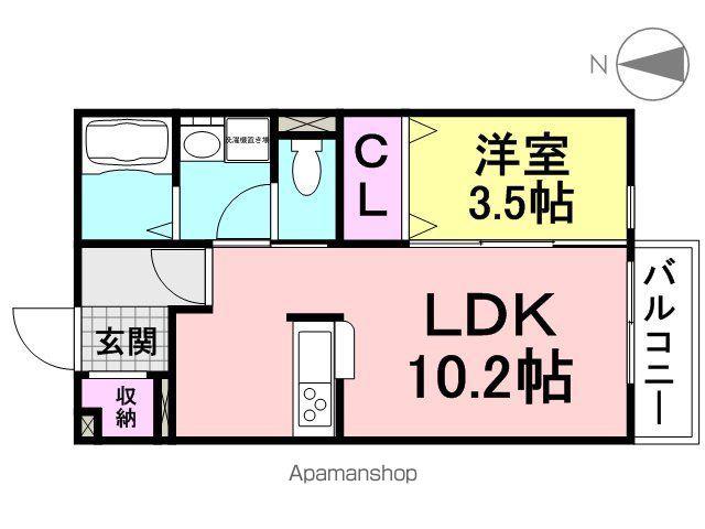 シェモア(1LDK/2階)の間取り写真