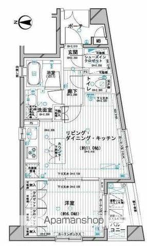 ダイナシティ目白(1LDK/2階)の間取り写真