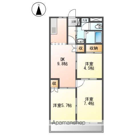 セジュール川部(3LDK/2階)の間取り写真