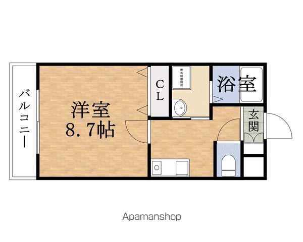 スクエアメゾン高殿(1K/1階)の間取り写真
