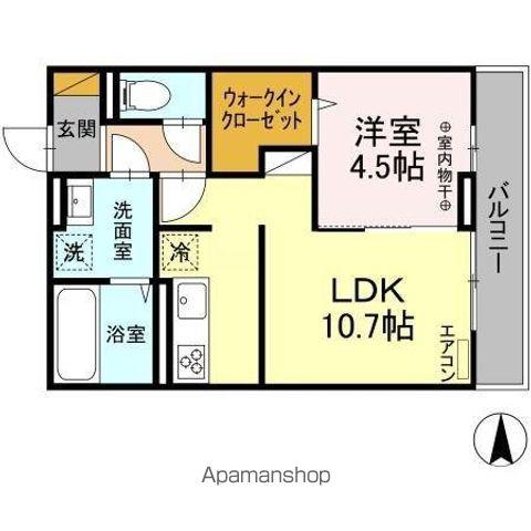 アベニール(1LDK/2階)の間取り写真