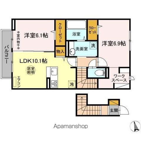 ジュモンターニュ(2LDK/2階)の間取り写真