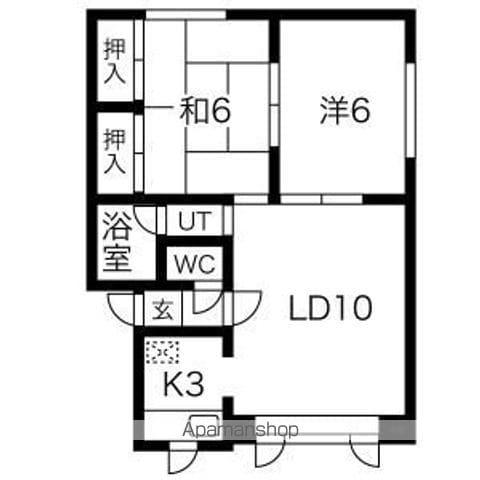 山の手ハイツ(2LDK/2階)の間取り写真