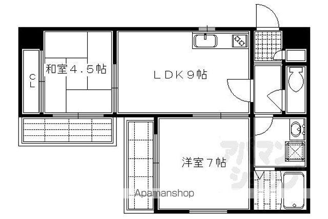 瓢箪図子マンション(2LDK/3階)の間取り写真