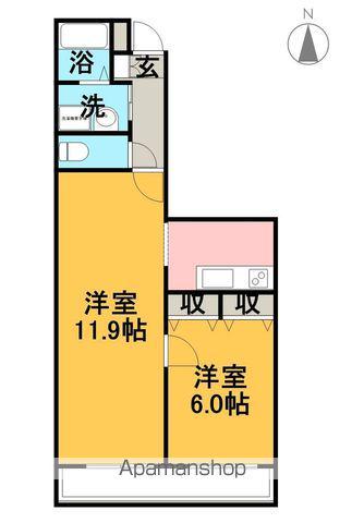 メモアールジャルダン(1LDK/1階)の間取り写真