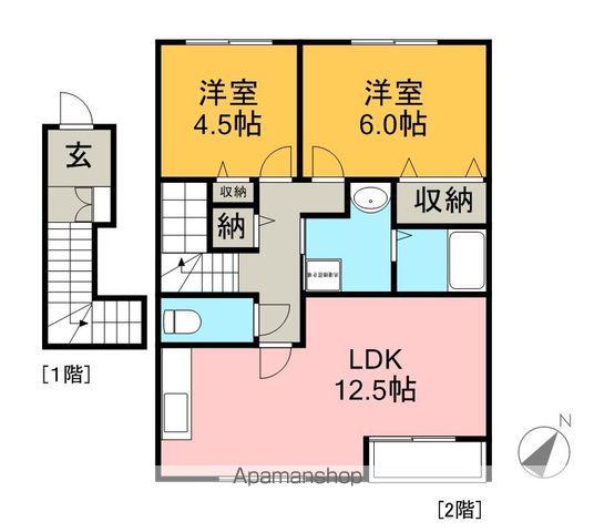 クレールコート(2LDK/2階)の間取り写真