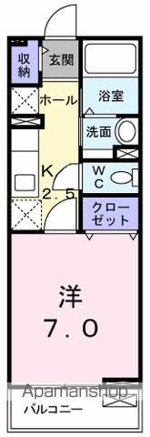 プランドール(1K/2階)の間取り写真