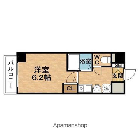 ESLEADHIGASHITEMMADAINI(1K/2階)の間取り写真