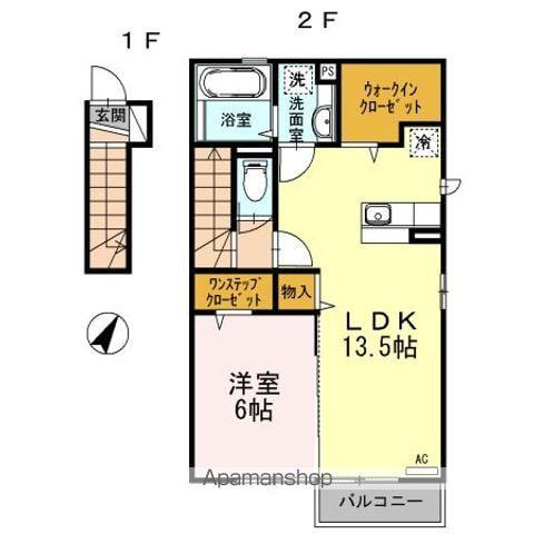 エクセル平山 壱Ⅱ(1LDK/2階)の間取り写真