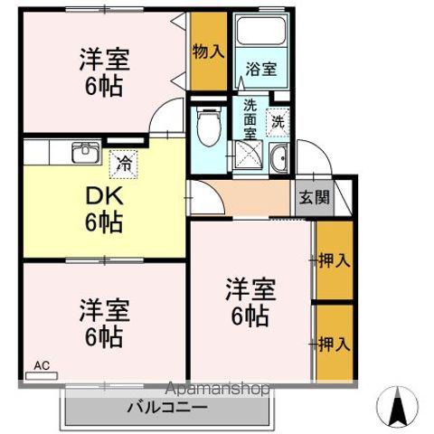 セジュール峰(3DK/1階)の間取り写真