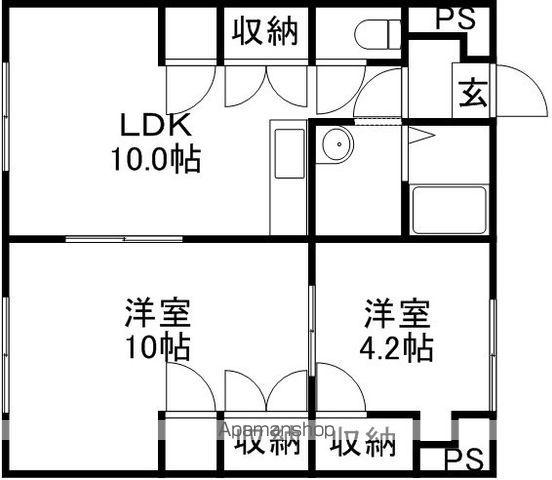 アイホーム銭函(1LDK/4階)の間取り写真